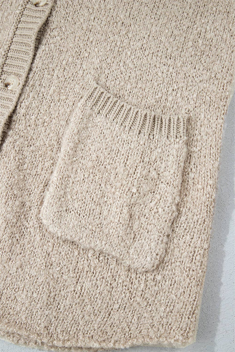 Collared Drop Shoulder Button Up Cardigan