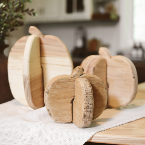 Wooden Pumpkin Set | Fall Home Decor