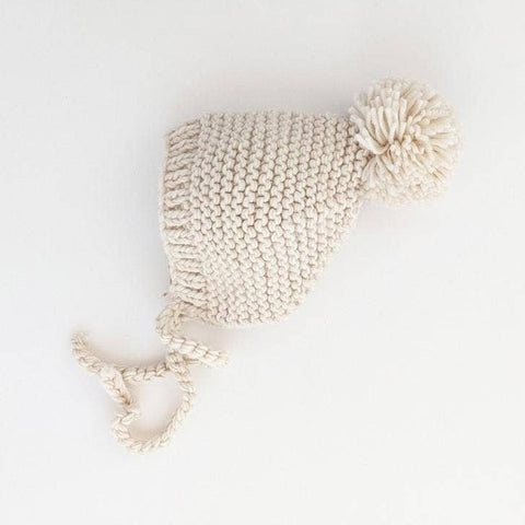 Natural Garter Stitch Knit Bonnet Baby & Kids