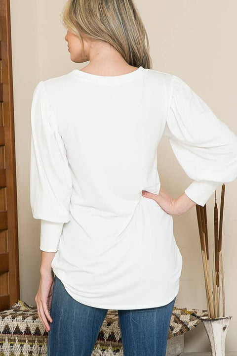 Simone Puff Sleeve Sweater, Various Colors