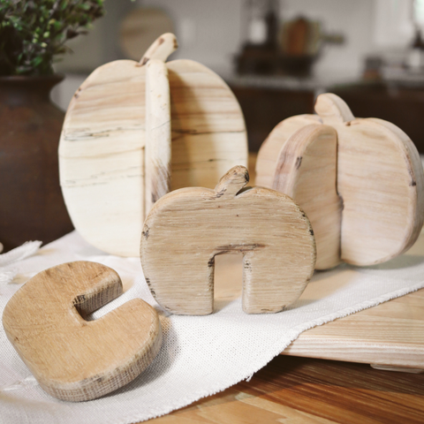 Wooden Pumpkin Set | Fall Home Decor