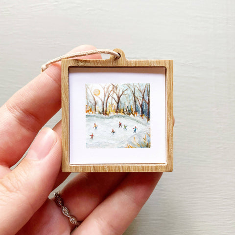 Mini 1" Ice Skating Watercolor Print