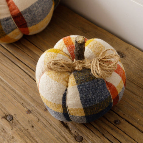 Flannel Pumpkin - Navy, Rust, Mustard, Small