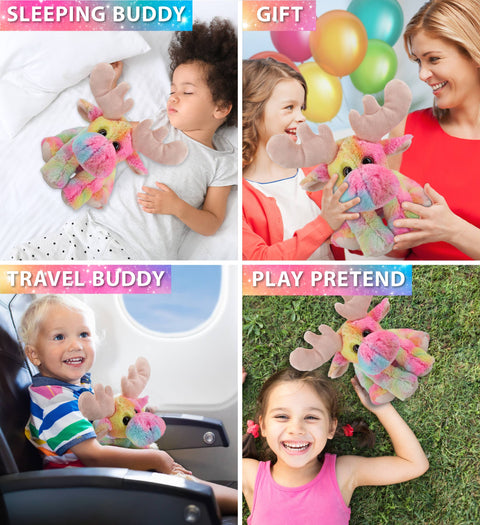 Super-Soft Plush - Rainbow Floppy Moose 9"