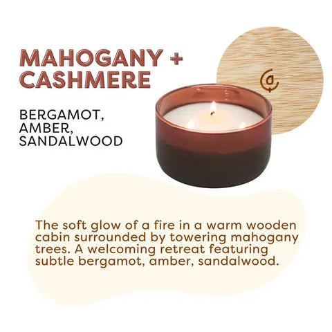 Mahogany + Cashmere - Resilience Series 3 Wick Soy Candle