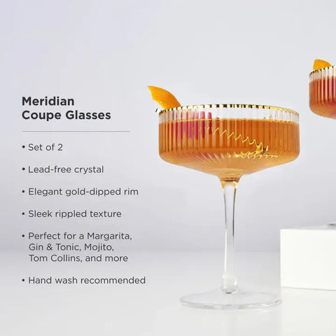 Meridian Coupe Glasses (set of 2) by Viski®