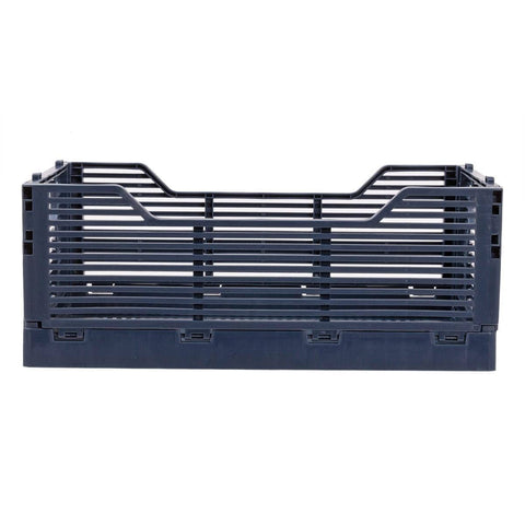 Navy Folding Storage Crate, 12x8x4.5"