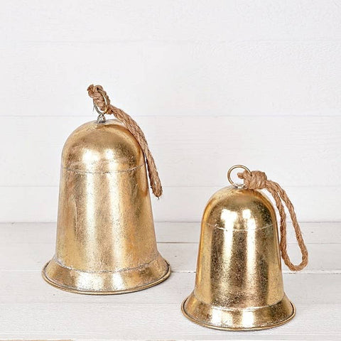 Metal Bell w.Loop-Brushed Gold Height=9", Width=6.75