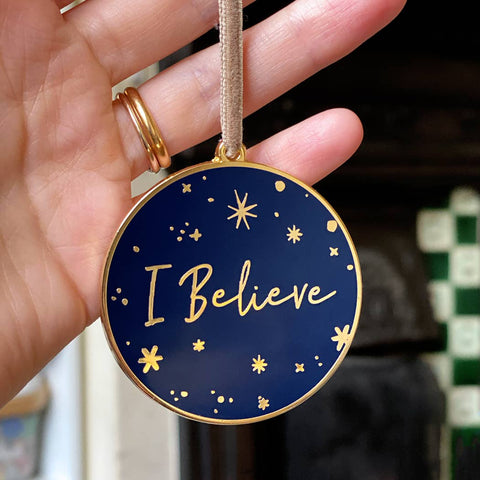 I Believe Enamel Christmas Tree Decoration