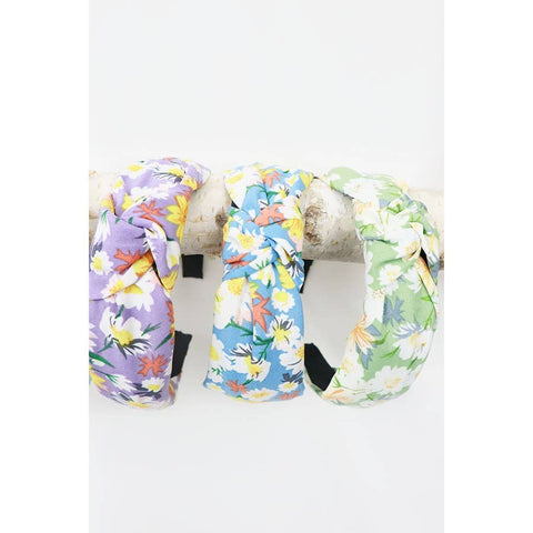 Soft Floral Pattern Center Knotted Headband