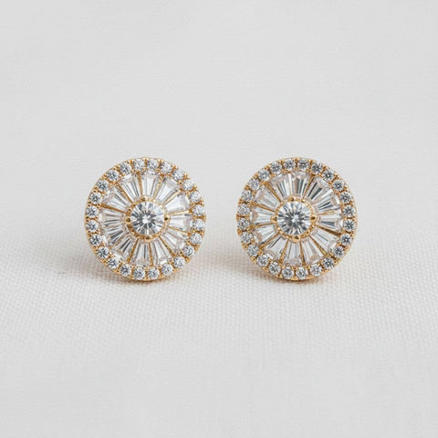 Regal Circular Gemstone Stud Earrings