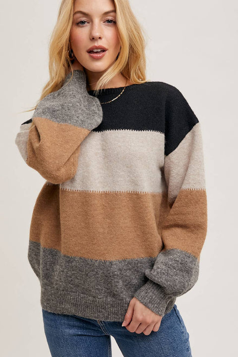 Chloe Block Knit Pullover Sweater