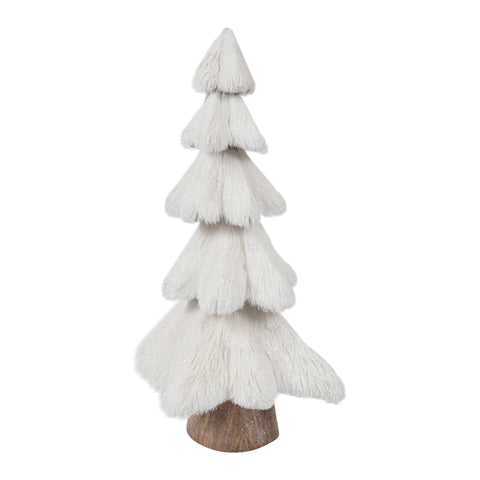 White Grass Covered 22" Table Top Tree Decor