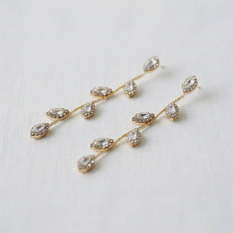 Elegant Long Leaf Dangle Earrings