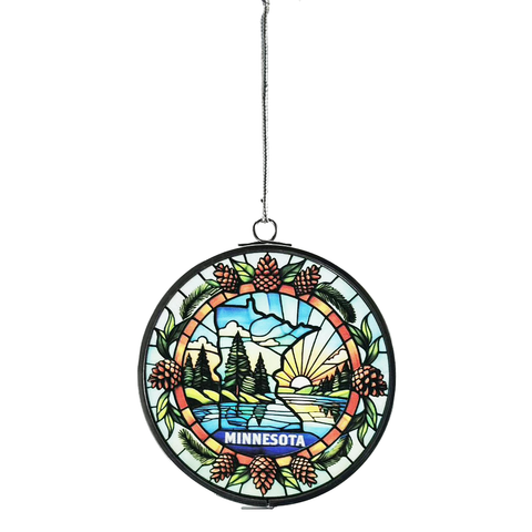 Minnesota Pinecone 3" Stained Glass Ornament