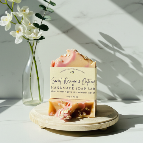 Sweet Orange Oatmeal Handmade Soap Bar VEGAN COLD PROCESS