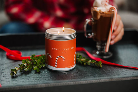 Candy Cane Lane Large 2-Wick Candle Tin