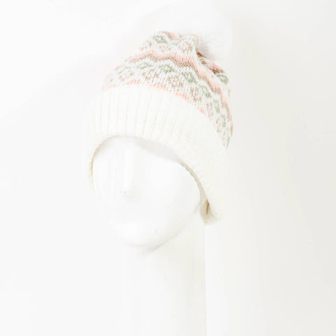 Tribal Pattern Pom Beanie