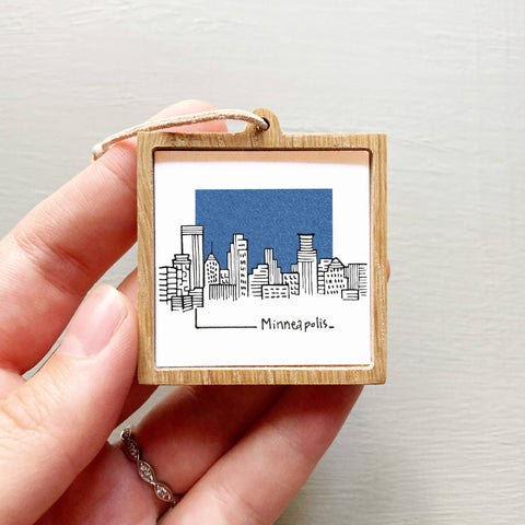 Mini Minneapolis, Minnesota 1.5" USA City Skyline Tiny Print