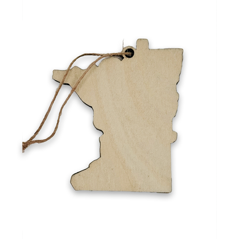 Minnesota State Shaped Cozy Canoe 3 Layer Wood Ornament