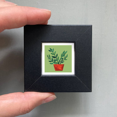 Mini 1" ZZ Plant Zeezee Houseplant Botany Tiny Art Print