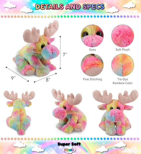Super-Soft Plush - Rainbow Floppy Moose 9"