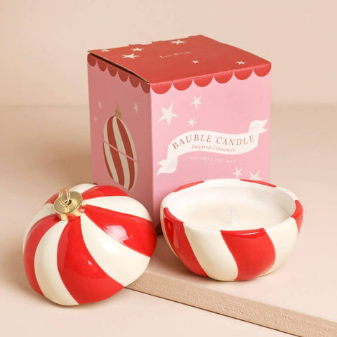 Candy Cane Stripe Cinnamon Bauble Candle