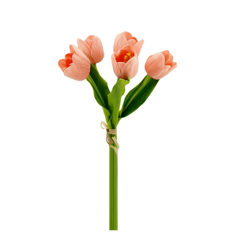 Tulips, Real-touch 5-stem bundle, 13" faux flower stems