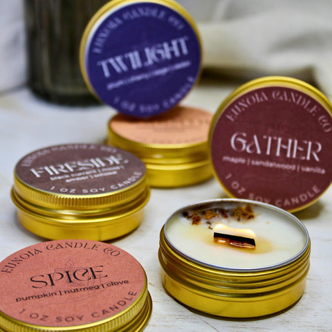 Warmth Soy Candle | 1 oz Gold Tin Candle