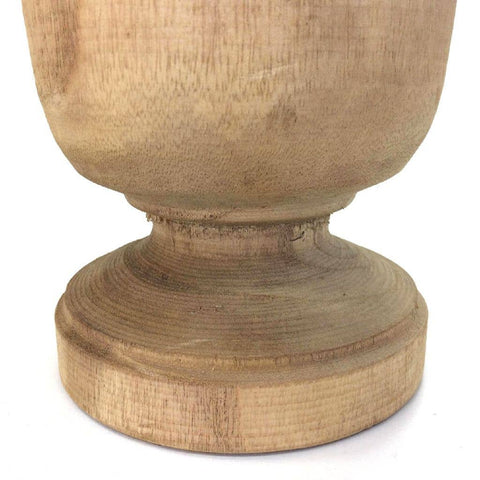 Carved Wood Urn Compote Vase