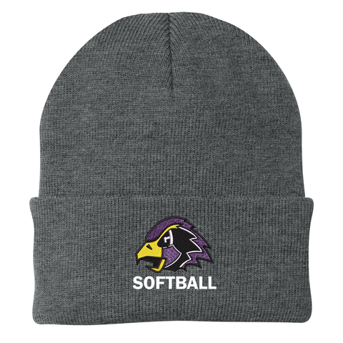 Chaska Hawks Softball Grey Cuff Beanie