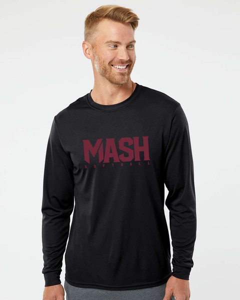 Mash Long Sleeve Black Performance Unisex Tee