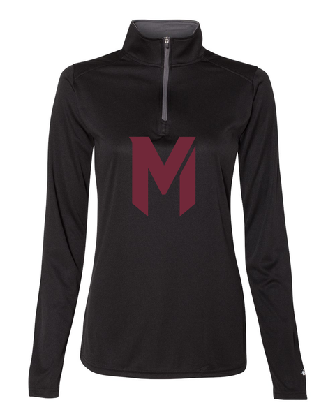 Mash Women's Quarter-Zip Performance Pullover, Unisex Black