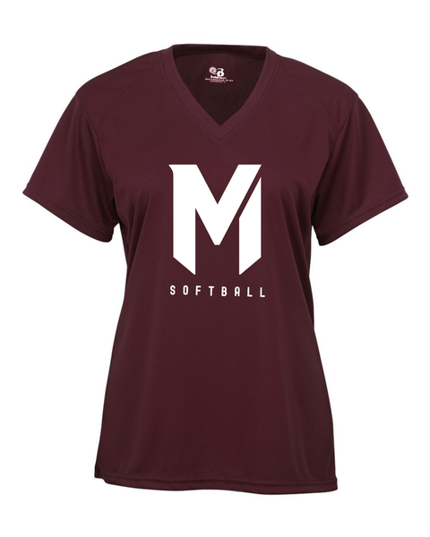 Mash Women's Maroon V-Neck Tee