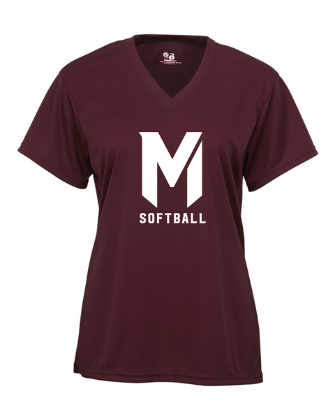 Mash Women's Maroon V-Neck Tee