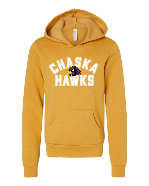 Chaska Hawks Gold Adult Hoodie, Unisex Sponge Fleece
