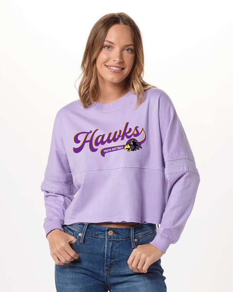 Chaska Hawks Youth Softball - Cropped Long-Sleeve Jersey Tee