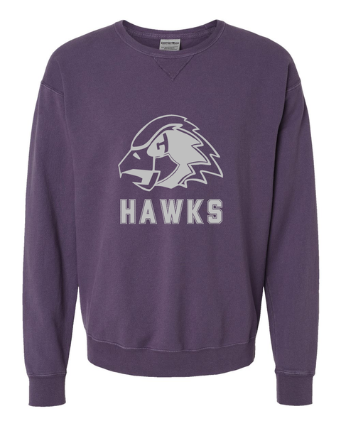 Chaska Hawks Logo Comfort Crewneck Unisex Sweatshirt, Deep Purple