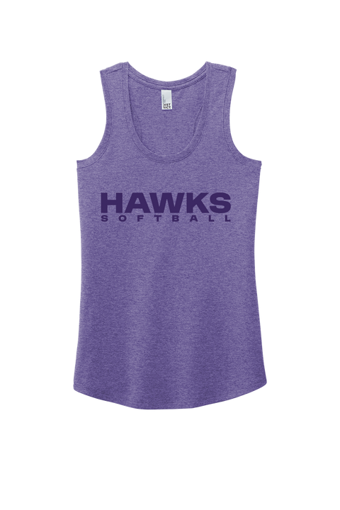 "Hawks Softball" Purple Frost Women's Tank Top