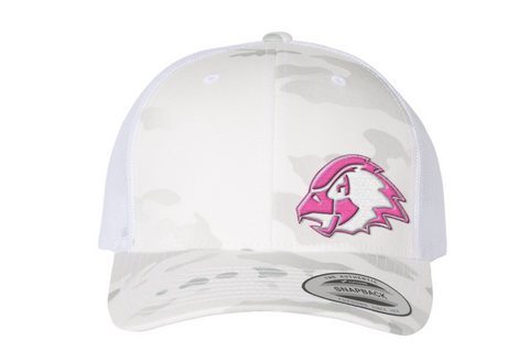 Chaska Hawks Limited Edition White/Pink Embroidered Hat, Snapback Cap