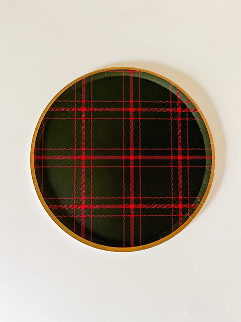 7" Green and Red Checkered Plate