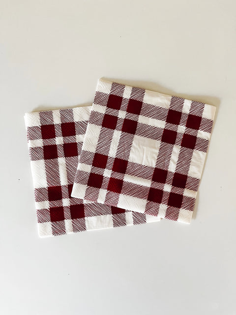 Cocktail Red Checkered Napkin