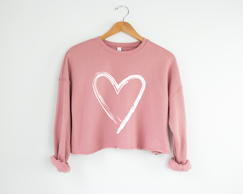 Painted Heart Cropped Sweatshirt