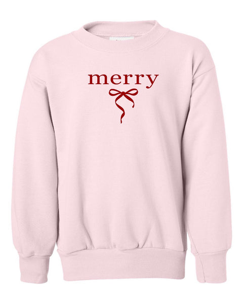 Merry Holiday Youth Crewneck Sweatshirt - NEW for 2025!