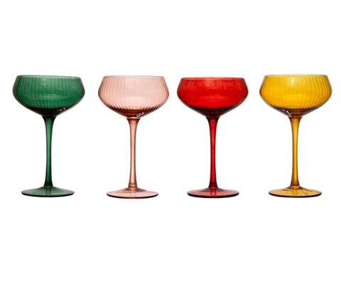 Stemmed Champagne/Coupe Glass, 4 Colors