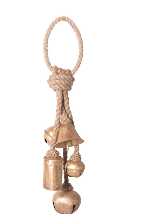 Decorative Metal Bells on Jute Hanger