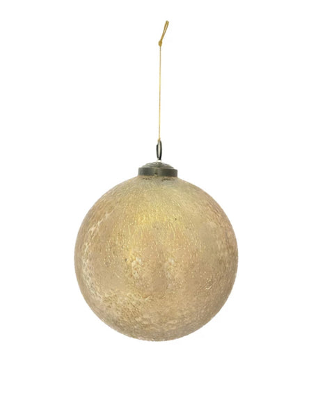 Recycled Seeded Glass Ball Ornament, Antique Gold Finish- 2 sizes