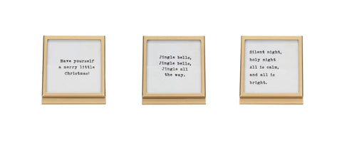 Metal & Glass Frame w/ Easel & Saying, 3 Styles - 2 sizes