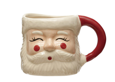 Santa Mug - 12oz Hand Painted Stoneware