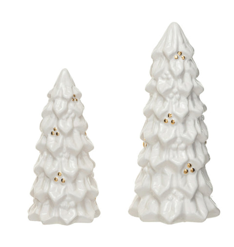 White Christmas Trees, Stoneware - 2 sizes